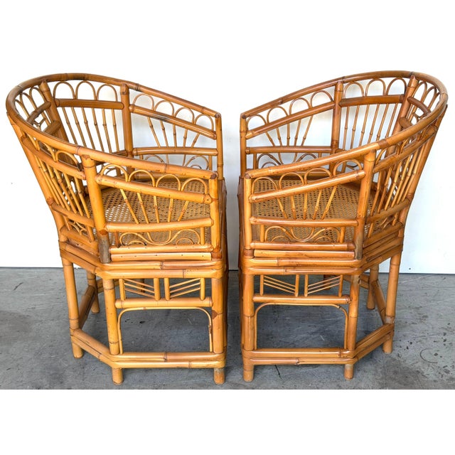 Pair of Brighton Pavilion Revival Bamboo, Rattan and Caned Armchairs, Circa 1970 For Sale - Image 10 of 14