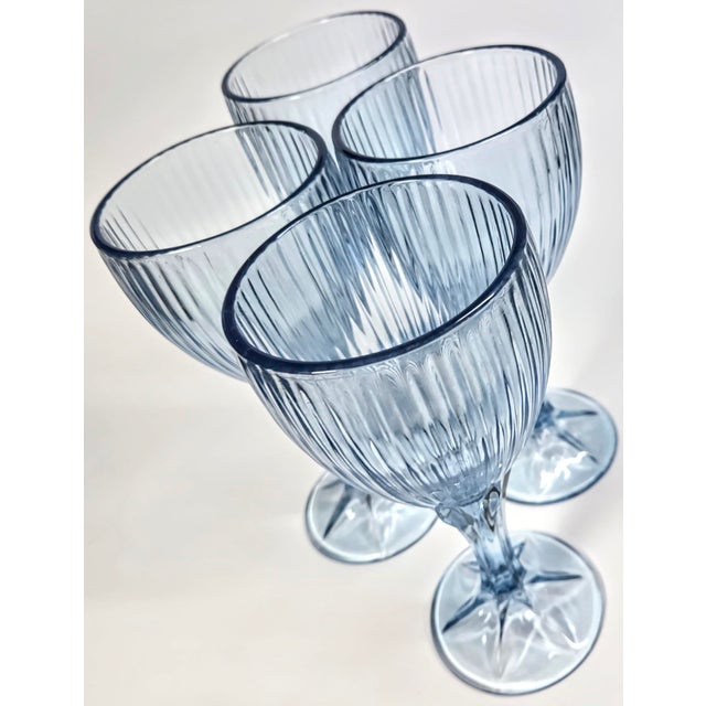 Fostoria Fairytale Blue Goblets - Set of Four For Sale - Image 4 of 9