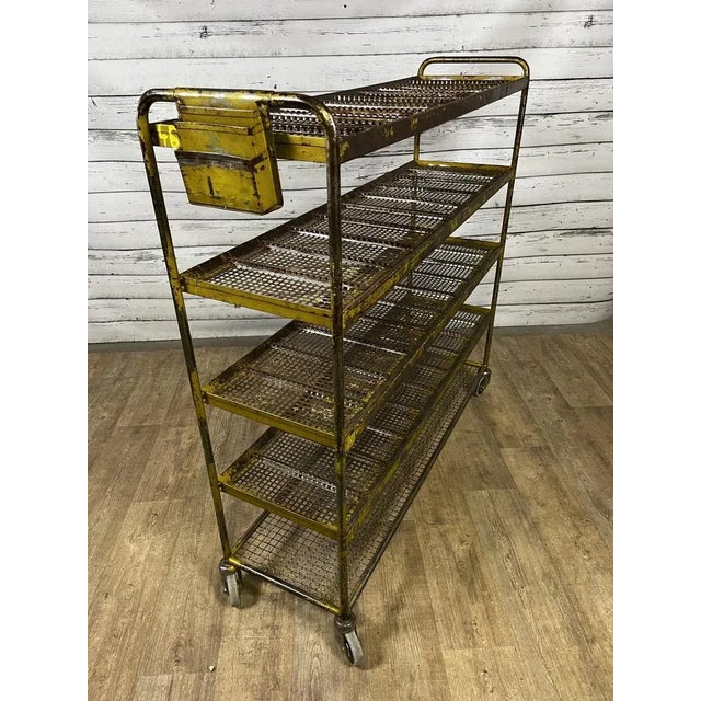 Metal Industrial Cart Rack in Iron For Sale - Image 7 of 9