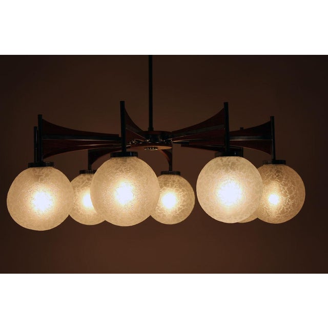1960s Large Chandelier with Eight Diffusers, 1960s For Sale - Image 5 of 8