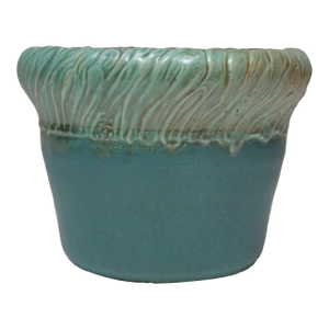 Large Vintage Matte Teal and Green Glazed Ceramic Planter Vase by Deanna Nichols