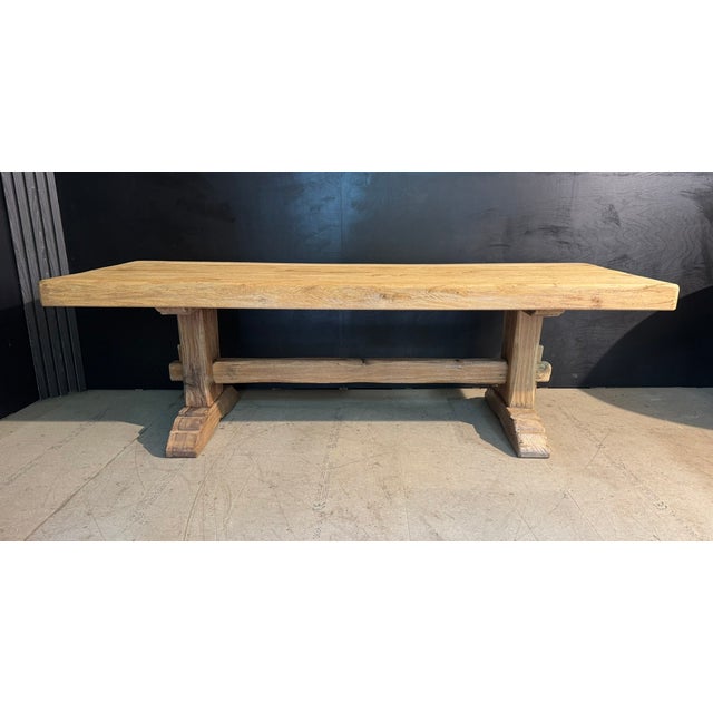 Large French Farmhouse Dining Table in Oak, 1920 For Sale - Image 4 of 16