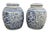 Mid 20th Century Vintage Chinese Blue & White Porcelain Double Happiness Ginger Jar Vases Set of 2 For Sale - Image 5 of 8