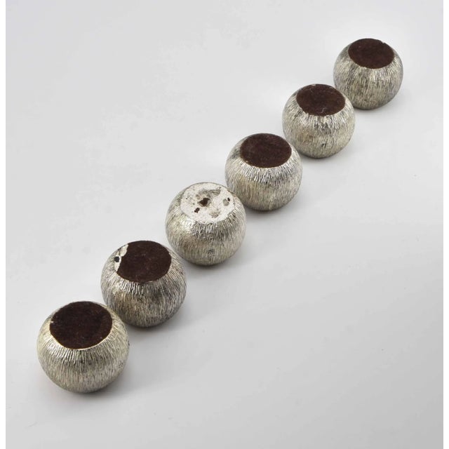 1970s Plated & Textured Candleholders in the Style of Gerald Benney, 1970s, Set of 6 For Sale - Image 5 of 8