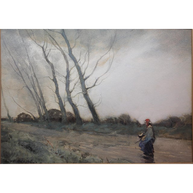 William Tatton Winter, The Wanderer, 1910, Watercolor, Framed For Sale - Image 11 of 12