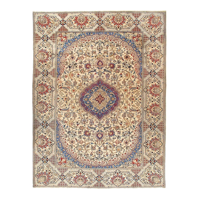 Pasargad DC Fine Hand Knotted Vintage Nain Rug For Sale