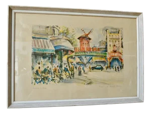 Marius Girard, Le Moulin Rouge, 1950s, Lithograph, Framed