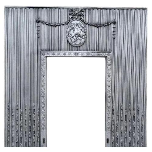 A striking original Georgian / Victorian cast iron fireplace insert, reclaimed from a period property in Ludlow,...