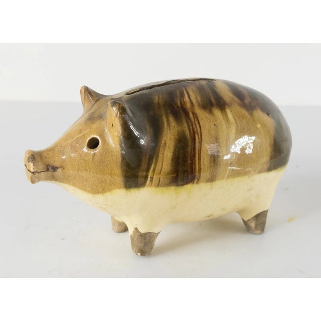 Early 20th Century Rustic Pottery Pig Form Piggy Bank For Sale - Image 11 of 11