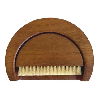 1950s Kay Bojesen Teak Crumb Brush and Tray (Silent Butler) For Sale