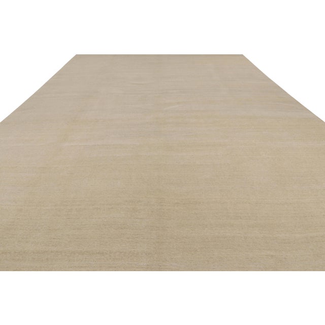 Rug & Kilim Rug & Kilim’s Oversized Contemporary Textural Solid Rug in Beige Tones - 11x18 For Sale - Image 4 of 8