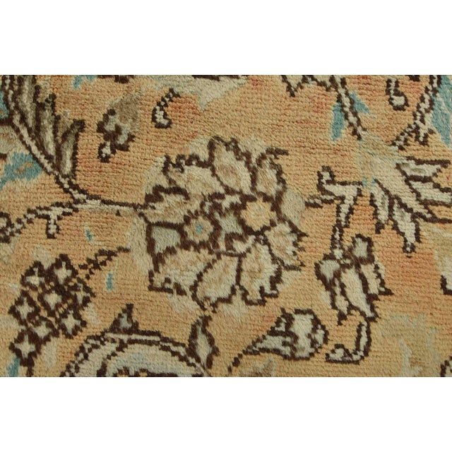 1980s Tabriz Rug 8′ X 11’8” Peach Wool Vintage Distressed Hand-Knotted Carpet For Sale - Image 5 of 15