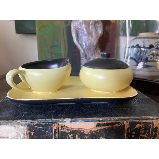 Art Deco Vintage German Sugar Bowl and Creamer by Nasco - Set of 3 For Sale - Image 9 of 10