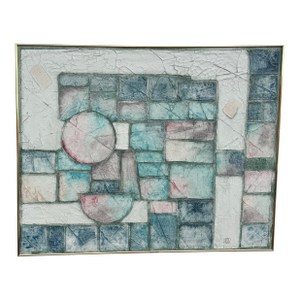 Large 1980s Vintage Laurex Heavy Impasto Expressionist Abstract Acrylic on Canvas Painting, Framed