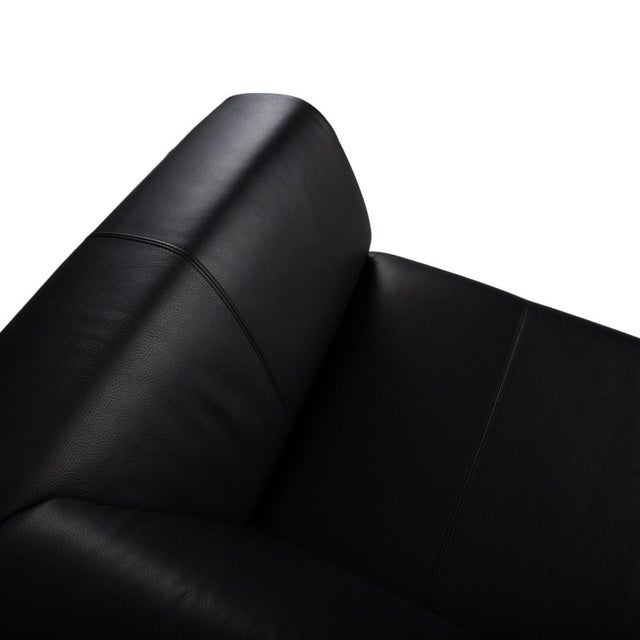 322 3-Seater Sofa in Black Leather from Rolf Benz For Sale - Image 5 of 14