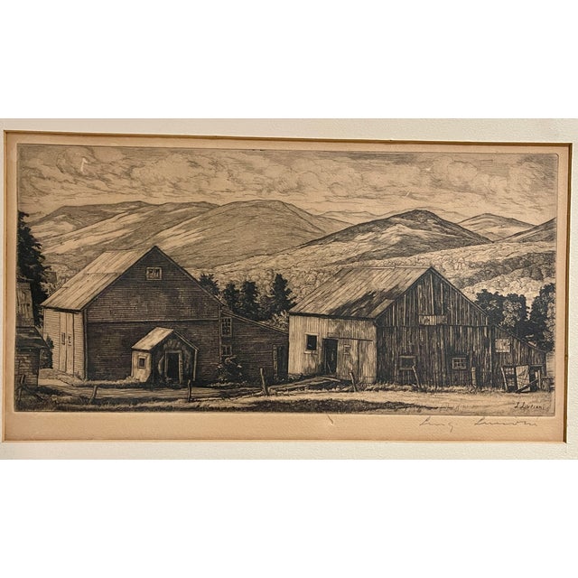 Realism 1940s Summer Shadows Framed Etching by Lucioni For Sale - Image 3 of 9