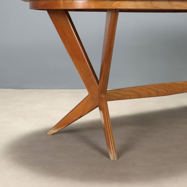 Mid 20th Century Vintage Table with Elliptical Top, 1960s For Sale - Image 5 of 8