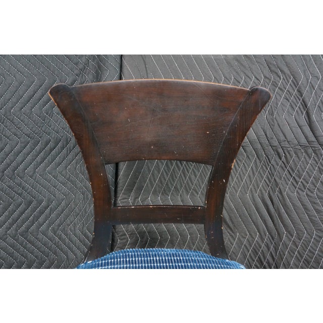 Baker Furniture Company Baker Furniture Biedermeier Directoire Style Mahogany & Blue Velvet Side Chair For Sale - Image 4 of 18