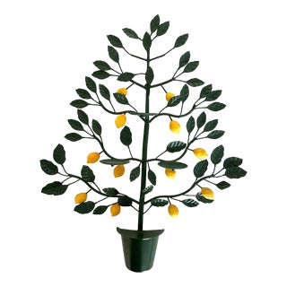 Tole Lemon Tree Wall Mounted Candelabra For Sale