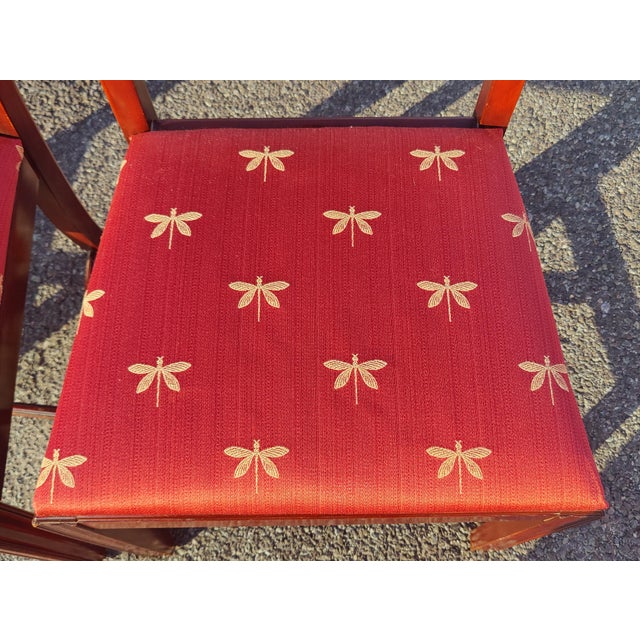 Wood Vintage Pair of 19th Century Style English Chippendale Side Chairs For Sale - Image 7 of 8