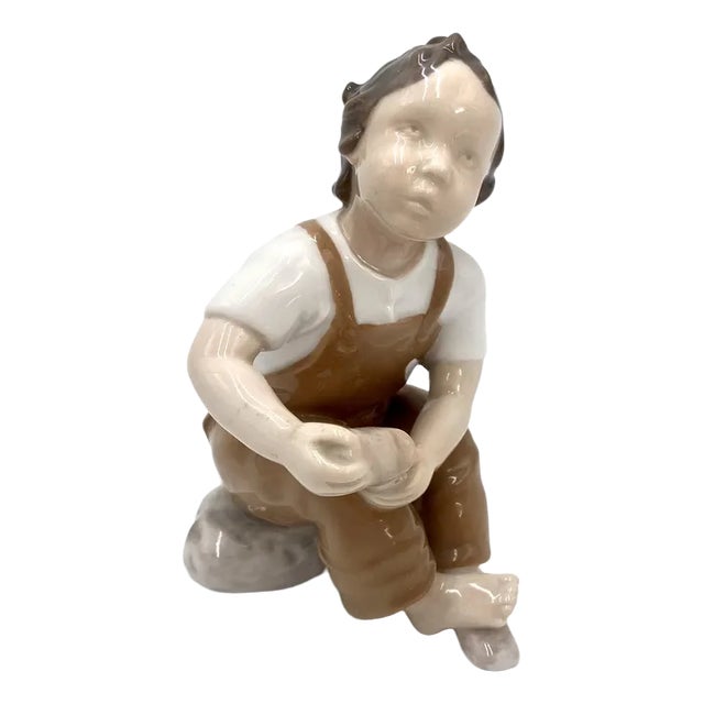 Porcelain Figurine of a Boy from Bing & Grondahl, Denmark, 1950s / 1960s For Sale