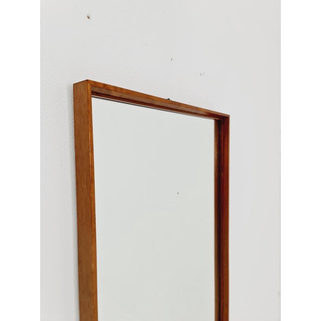 Mid-Century Modern German Teak Wall-Mounted Mirror, 1960s For Sale - Image 4 of 11