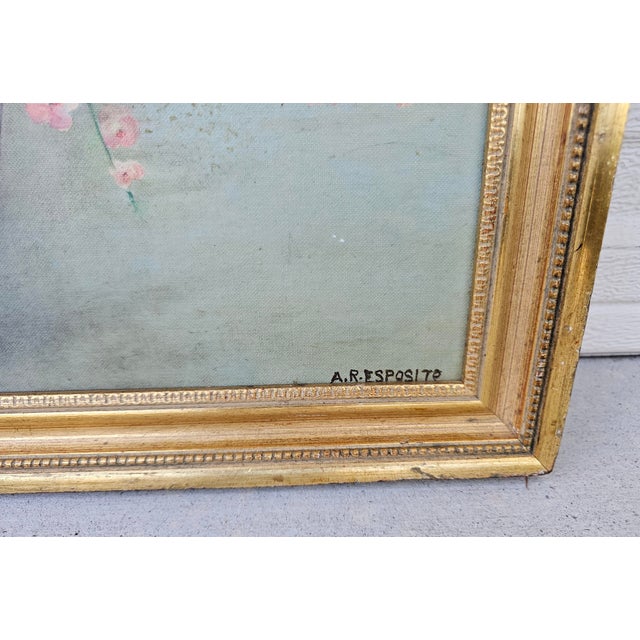 Italian Antique Floral Still Life Painting by A. R. Esposito, C. 1890–1920 For Sale - Image 11 of 12