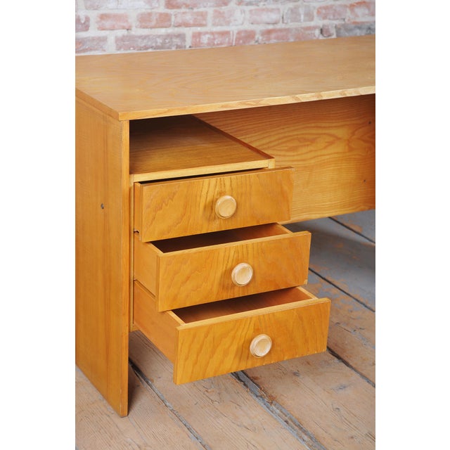 Mid-Century Writing Desk in Oak Veneer, Czech, 1960s For Sale - Image 4 of 10