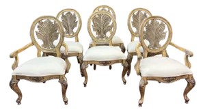 Set of Six Louis XVI Style “Chaise en Médaillon” Dining Chairs