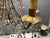Goldenrod Italian Florentine Tole Gilt Murano Glass Beaded 6-Light Chandelier, 1950s For Sale - Image 8 of 17