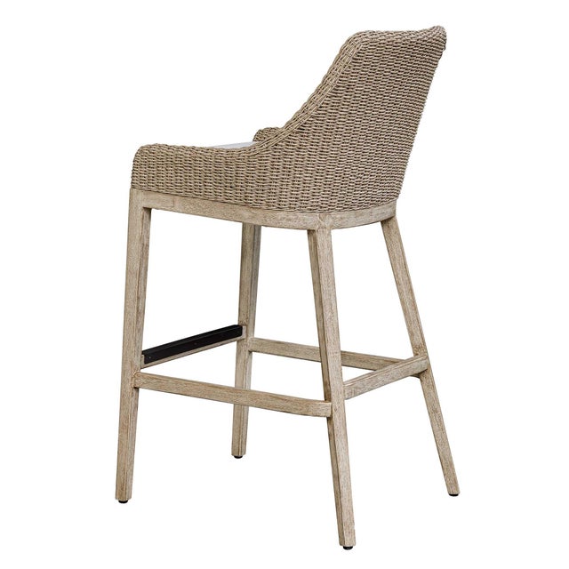 Contemporary Paloma Outdoor Wicker Bar Stool For Sale - Image 3 of 12