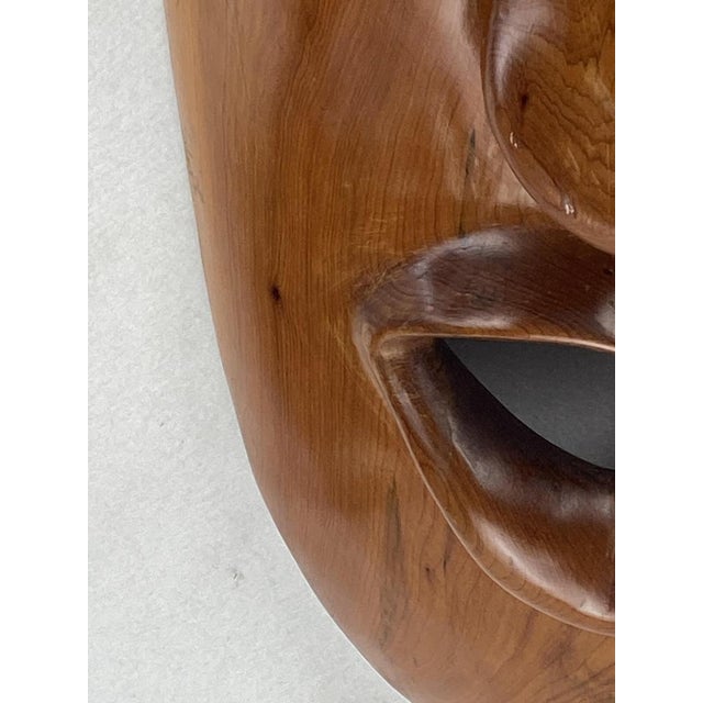 Wood Large Mid-Century Teak Mask, 1950s For Sale - Image 7 of 17