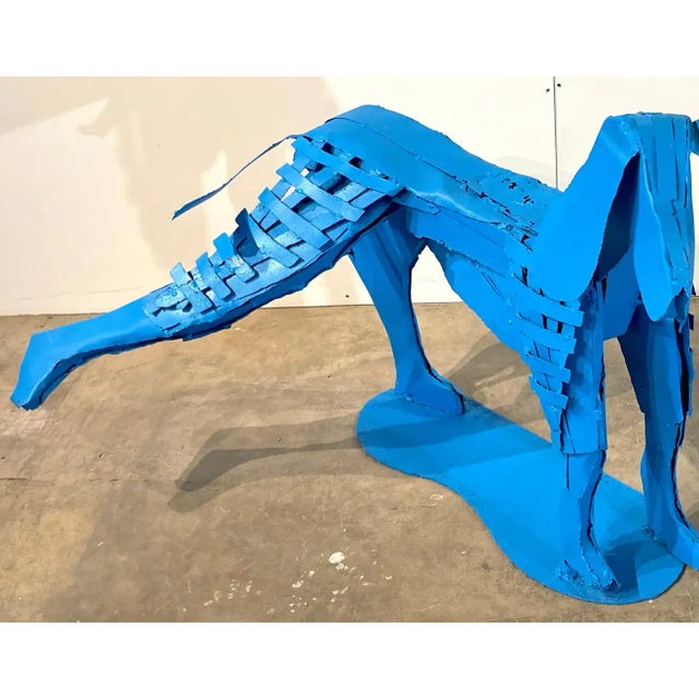 Pop Art Garden Fountain/ Sculpture of a Standing Blue Dog Chairish