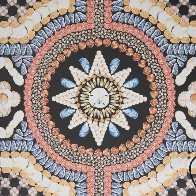 Schumacher Sample - Schumacher X Mary McDonald Shell Grotto Panel A in Onyx Multi For Sale - Image 4 of 6