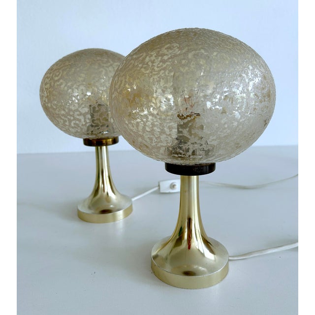 Glass Vintage Space Age Table Lamps from Aro, 1970s, Set of 2 For Sale - Image 7 of 14