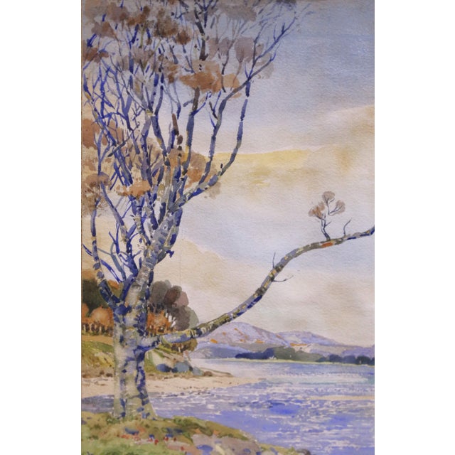 Mid-Century Pair of European Landscape Watercolors Signed Walch, Framed For Sale - Image 14 of 18