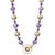 This stunning, knotted-strand necklace of 14k gold features carved pale lavender and deep purple amethyst with pale gold...