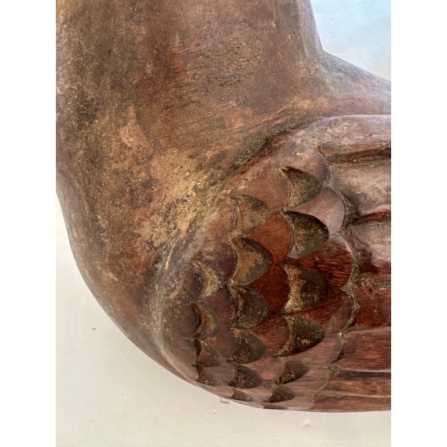1930s Monumental Carved Wood Antique Rooster or Hen in a Nest Centerpiece For Sale - Image 5 of 16