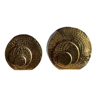 1970s Hammered Brass Vase - a Pair For Sale