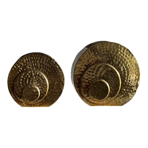 1970s Hammered Brass Vase - a Pair