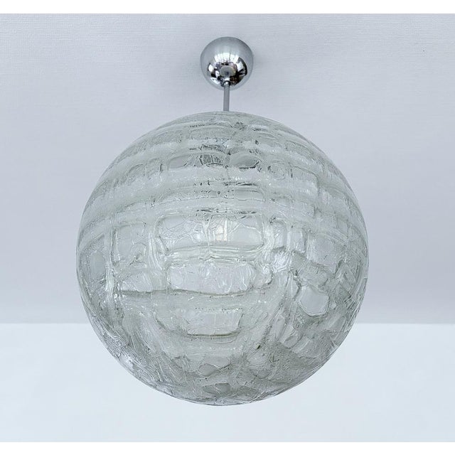 Large Brutalist Glass Pendant Light from Doria, 1970s For Sale - Image 6 of 18