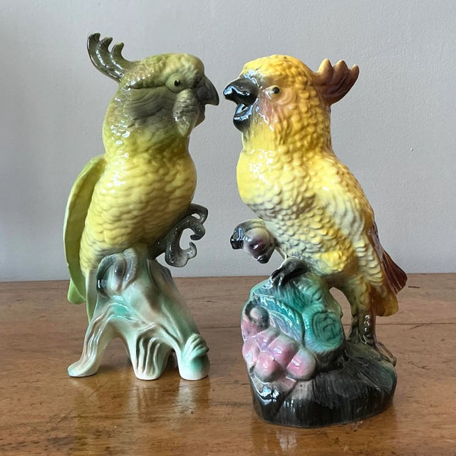 Vintage Regency Glazed Ceramic Birds - Set of 2 For Sale - Image 4 of 6