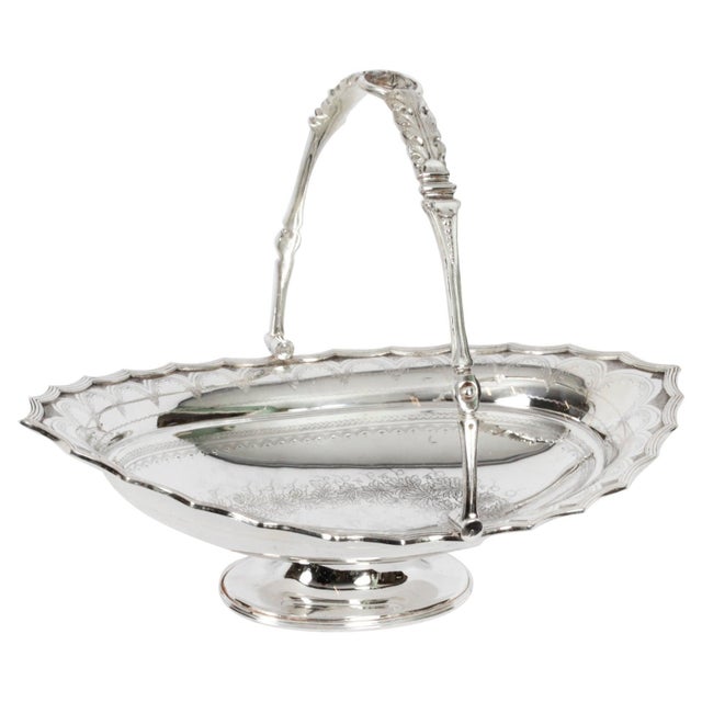 Antique Victorian Silver Plated Fruit Basket, 19th Century For Sale - Image 15 of 15