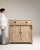 This chest of drawers makes its impression through natural bleached oak, dark iron cup pull. Dating to 19th Century and...
