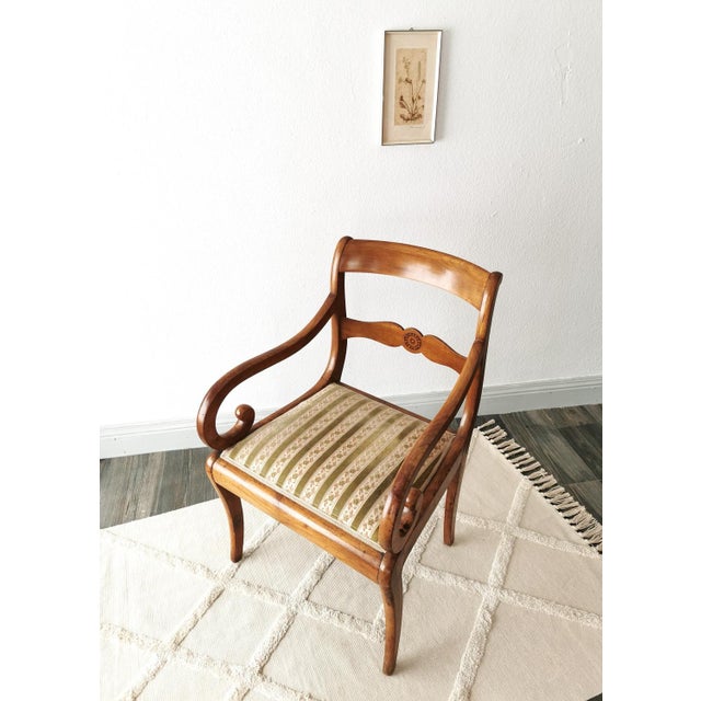 Biedermeier Armchair in Oak and Cherry, 1830s For Sale - Image 10 of 15