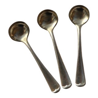 Gorham Circa 1897 Sterling Gold Wash Salt Spoons-Set of 3 For Sale