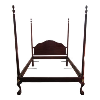 Henkel Harris Solid Mahogany Queen Size Ball and Claw Foot Poster Bed For Sale