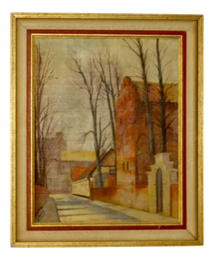 Sven Bertil Berg, Street, 1946, Oil on Canvas, Framed
