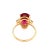 Traditional Sparkling Pinky/Red Rubelite & White Sapphires in 14k Gold Ring For Sale - Image 3 of 8
