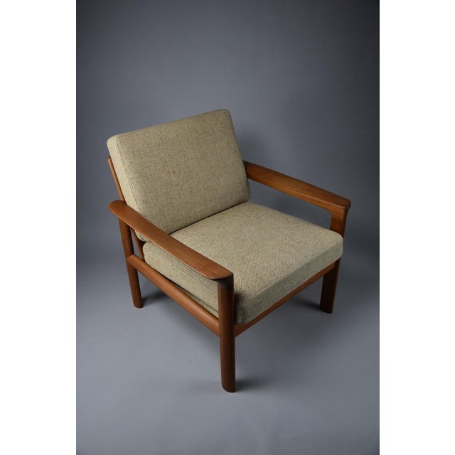 Tan Mid-Century Danish Modern Teak Lounge Chair, 1960s For Sale - Image 8 of 14